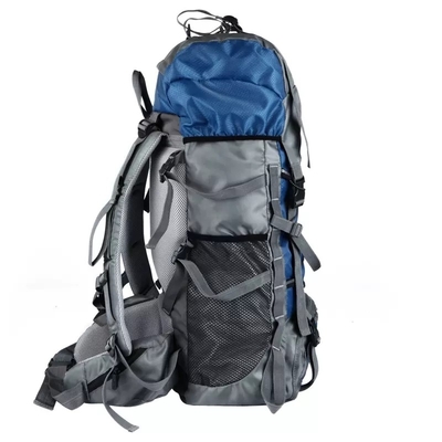 青い60L防水キャンプのバックパックBSCIの登山のバックパック