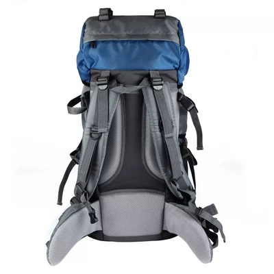 青い60L防水キャンプのバックパックBSCIの登山のバックパック
