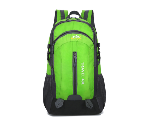 USB充満穴が付いているオレンジ40L防水バックパック55cmキャンプ旅行バックパック