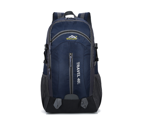 USB充満穴が付いているオレンジ40L防水バックパック55cmキャンプ旅行バックパック