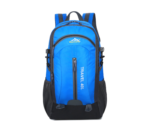 USB充満穴が付いているオレンジ40L防水バックパック55cmキャンプ旅行バックパック