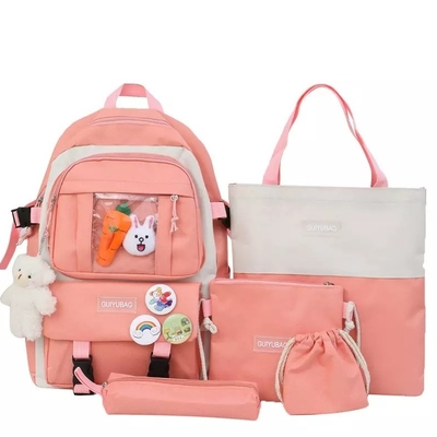1.41インチのピンクの学校のバックパックは女の子の男の子5pcのバックパック セットを置く