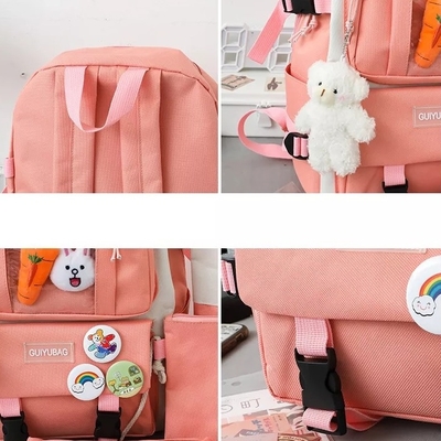1.41インチのピンクの学校のバックパックは女の子の男の子5pcのバックパック セットを置く