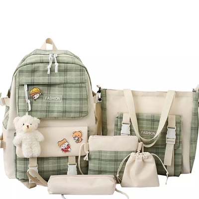 42cmはバックパックが5部分を印刷する美しい格子を置く学生の学校のBackpack