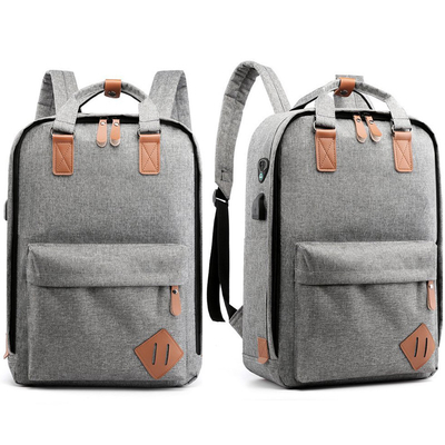灰色ビジネス バックパックは1バックパックISOに付き3満たす43cm Usbを置く