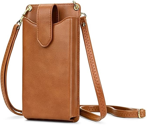 携帯電話のCrossbodyの小さい札入れの総合的な革物質的な携帯電話のホールダー