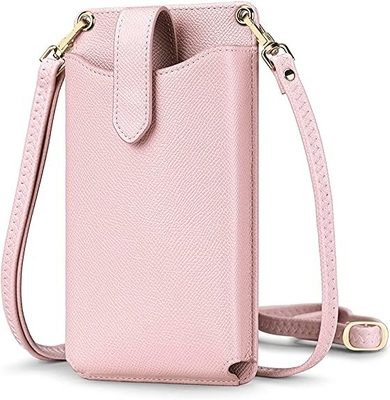 携帯電話のCrossbodyの小さい札入れの総合的な革物質的な携帯電話のホールダー